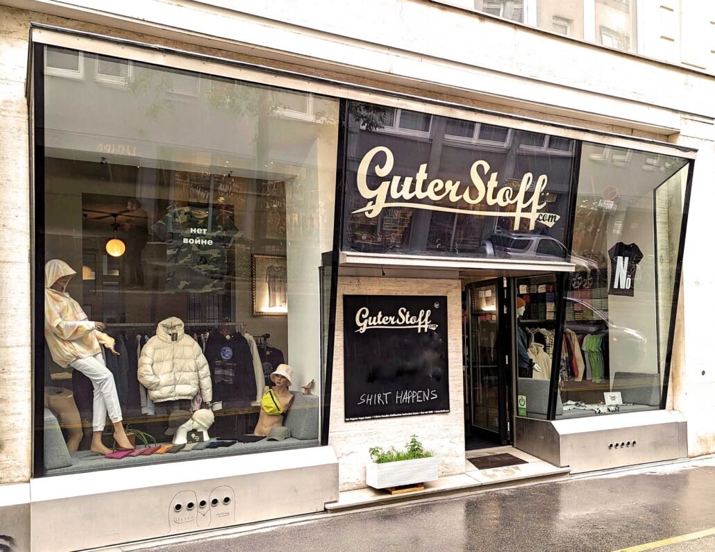 Guter Stoff fair organic vegan basics Showroom Lindengasse Wien
